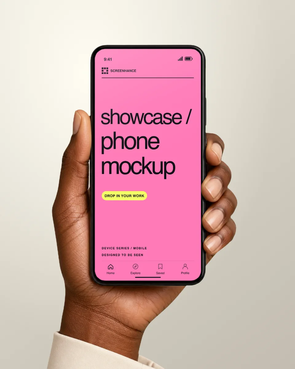 Handheld, Cream Studio Film animated phone mockup template