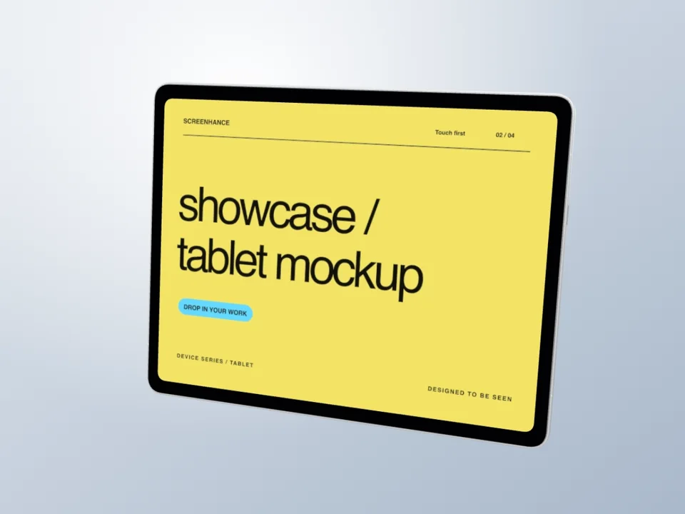 iPad Pro, Silver Turn animated mockup template