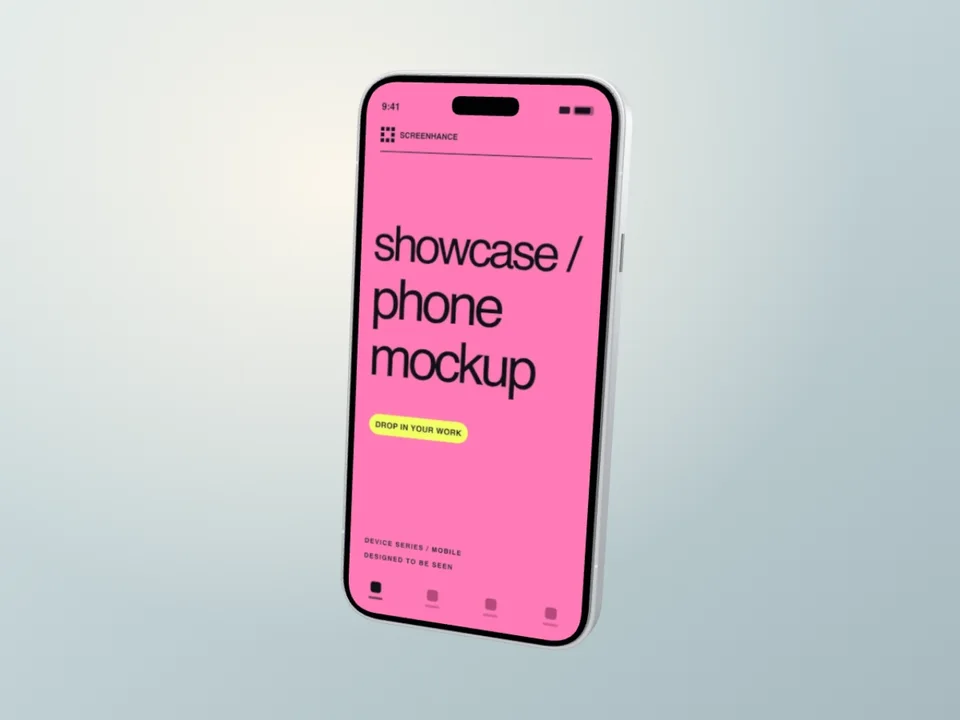 iPhone 18 Pro, Silver Screen Reveal animated mockup template